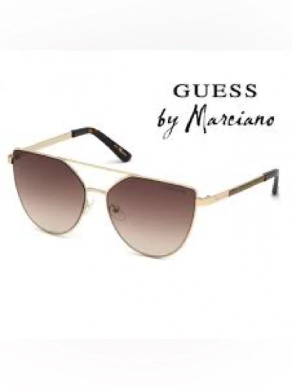 57. NEW Marciano Gold Frame Sunglasses  Brown Gradient Lenses and Black Temples